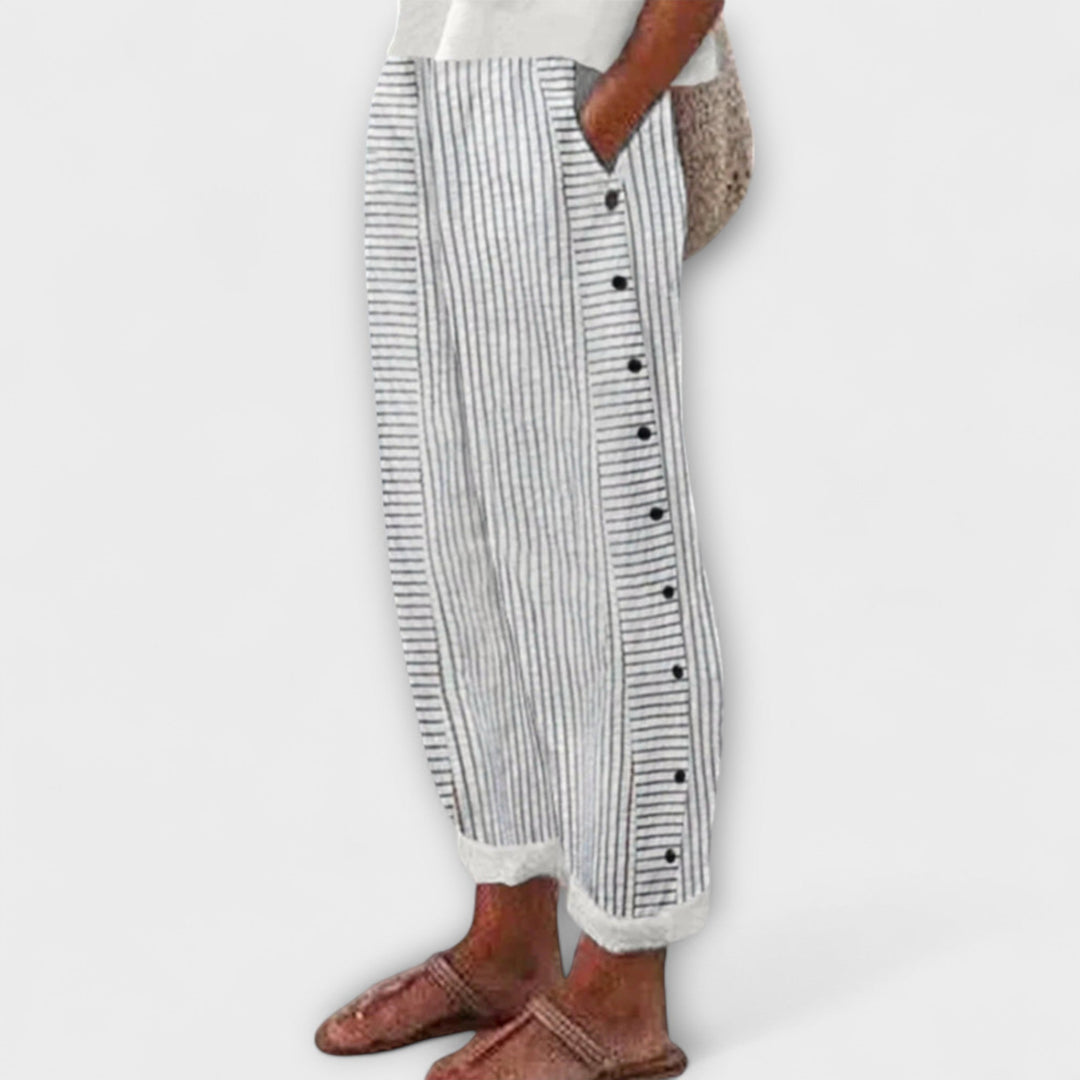 Mila - Short Striped Summer Pants