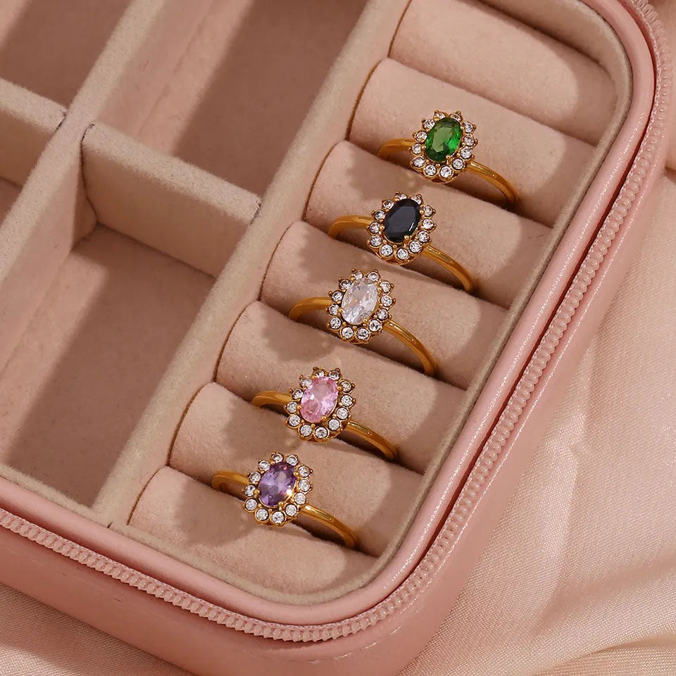Green Zirconia Ring | 18K Gold