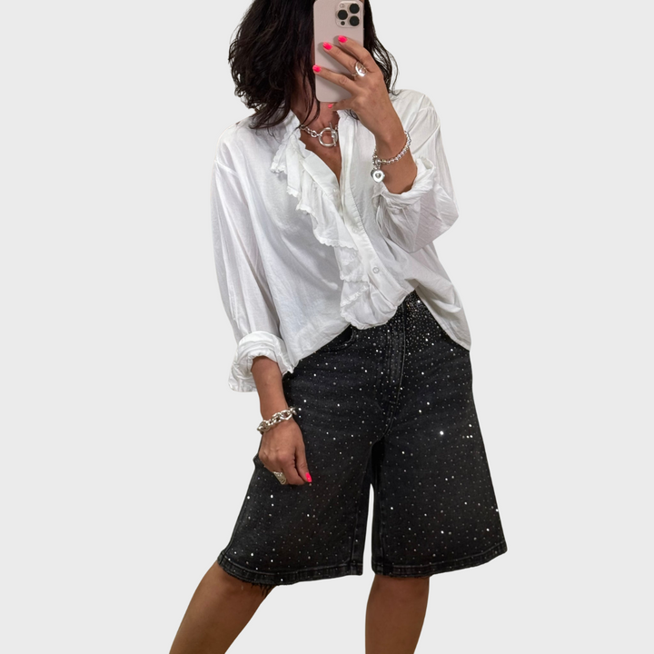 Bermuda Rhinestone Short Jeans