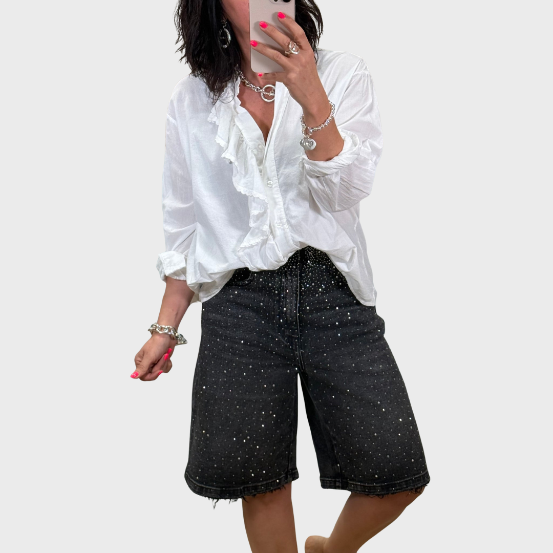 Bermuda Rhinestone Short Jeans
