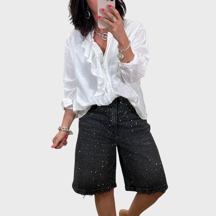Bermuda Rhinestone Short Jeans