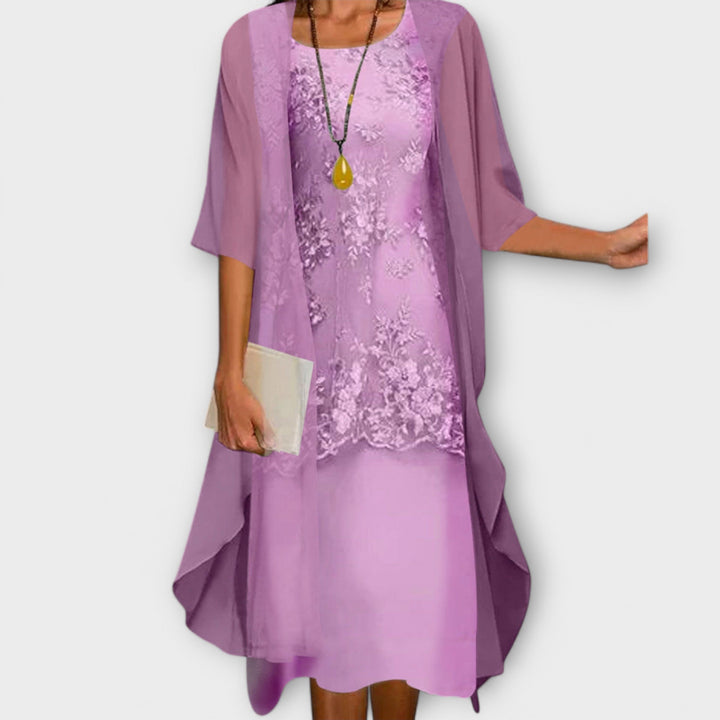 Marilla - Elegant Two-Toned Chiffon Dress