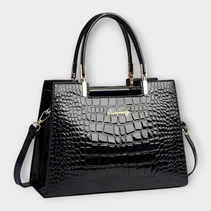 Léora. - Glossy Crocodile Pattern Handbag