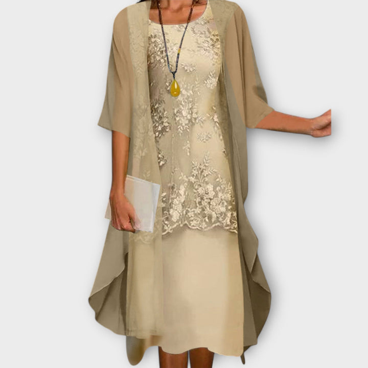 Marilla - Elegant Two-Toned Chiffon Dress
