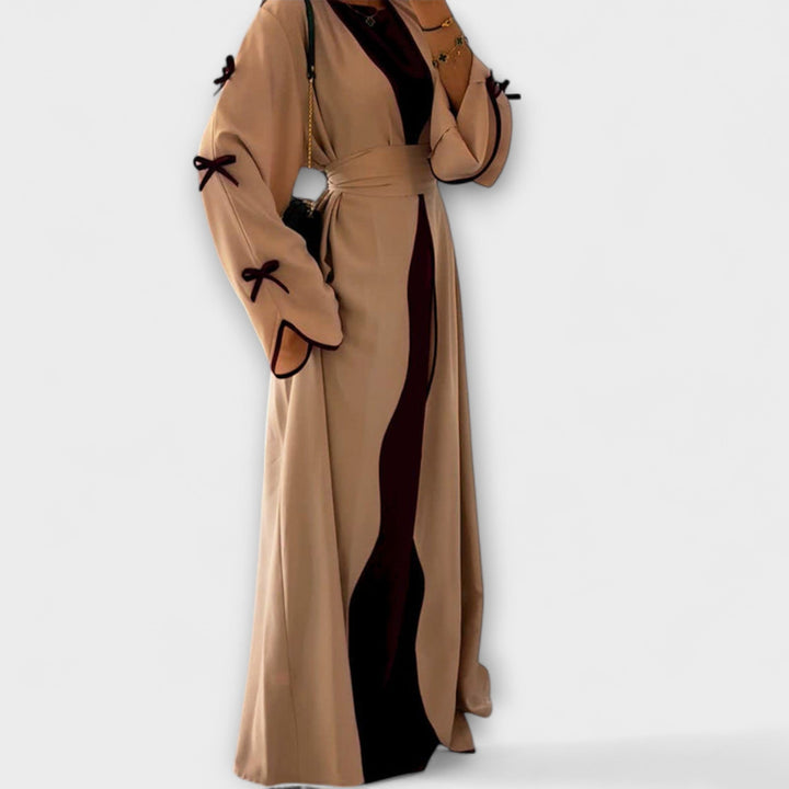 Jasmin - Stylish Cardigan and Dress Duo with Bow Decoration