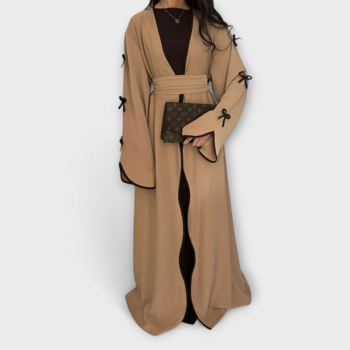 Jasmin - Stylish Cardigan and Dress Duo with Bow Decoration