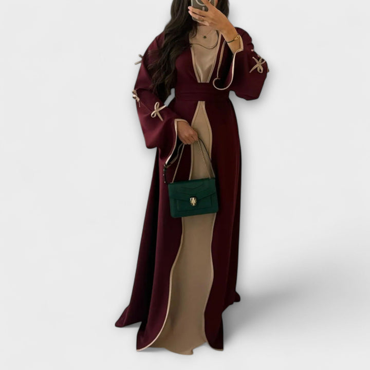 Jasmin - Stylish Cardigan and Dress Duo with Bow Decoration