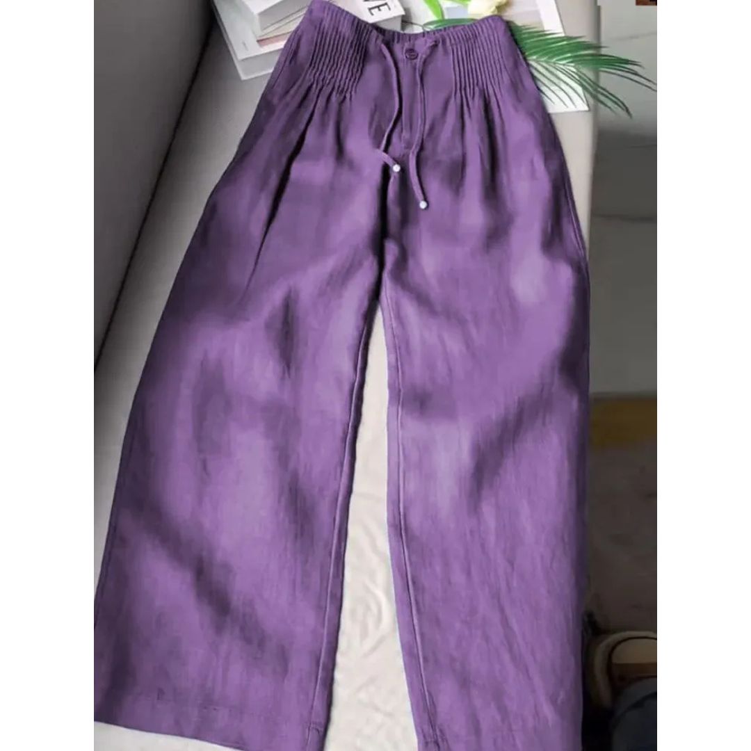Joan - Wide Leg Trousers with Pleats