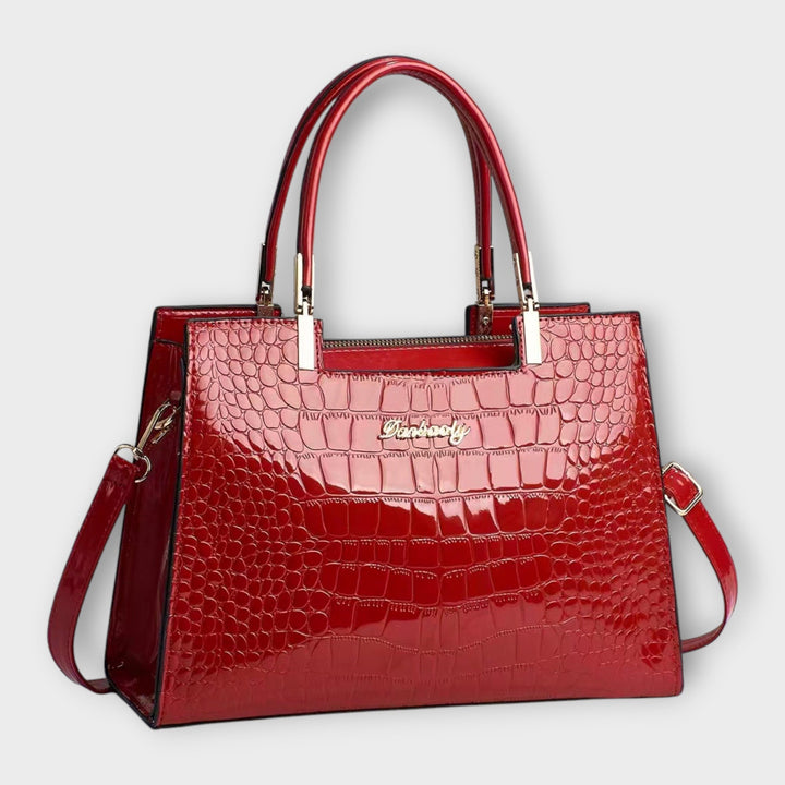 Léora. - Glossy Crocodile Pattern Handbag