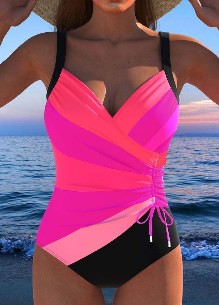 Kate | Surplice Swimsuit with Colorful Print
