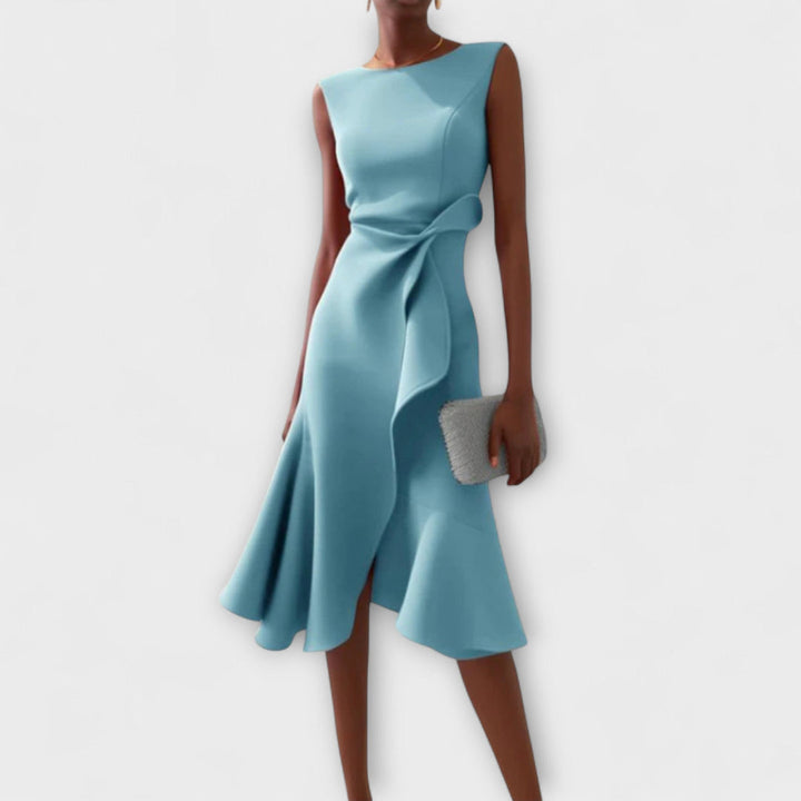 Cornelia™ | Pleated Asymmetrical Midi Dress