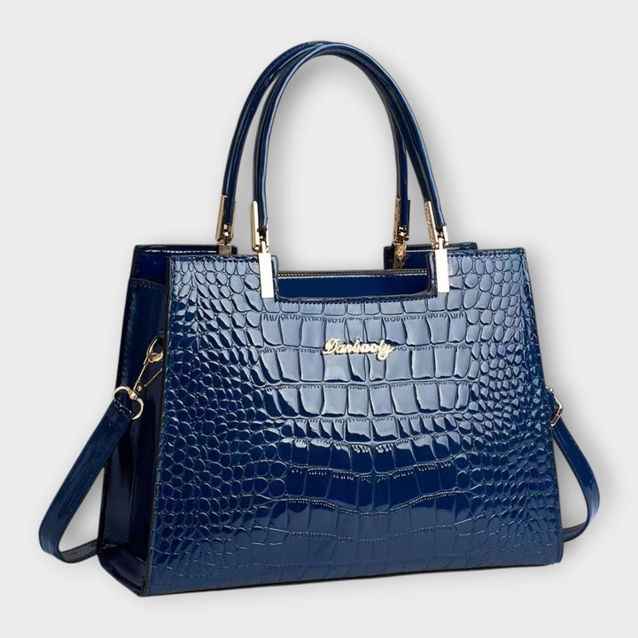 Léora. - Glossy Crocodile Pattern Handbag