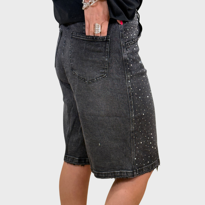Bermuda Rhinestone Short Jeans