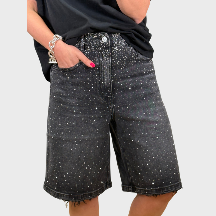 Bermuda Rhinestone Short Jeans