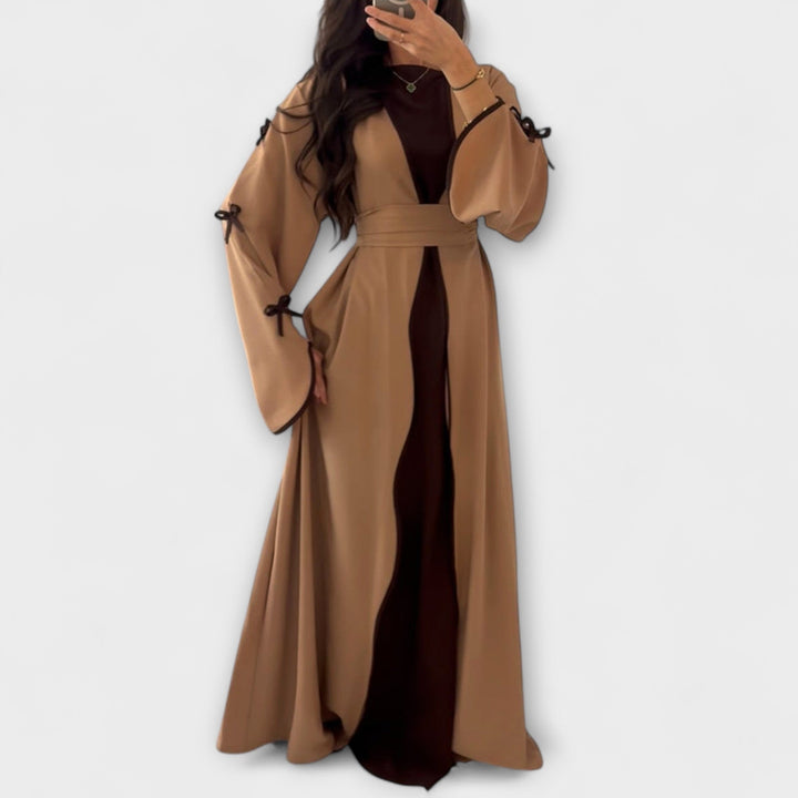 Jasmin - Stylish Cardigan and Dress Duo with Bow Decoration