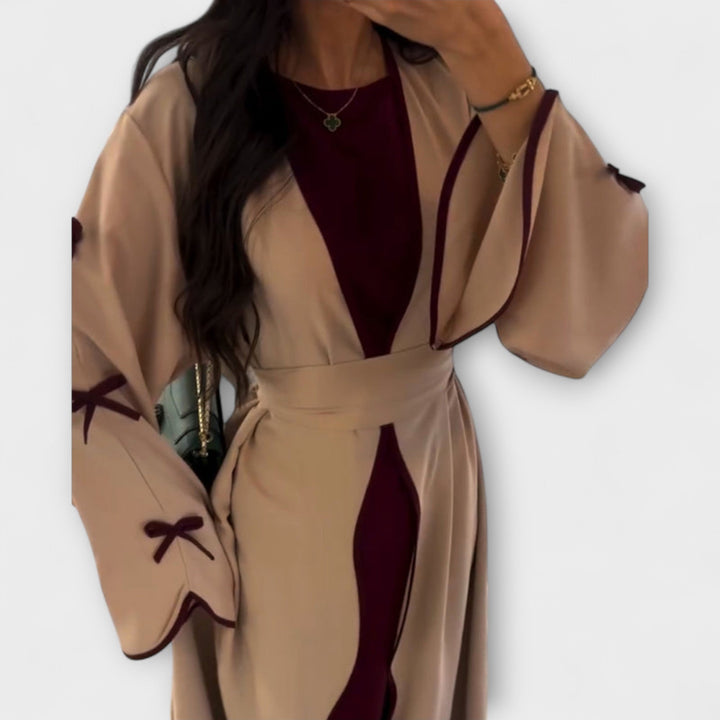 Jasmin - Stylish Cardigan and Dress Duo with Bow Decoration