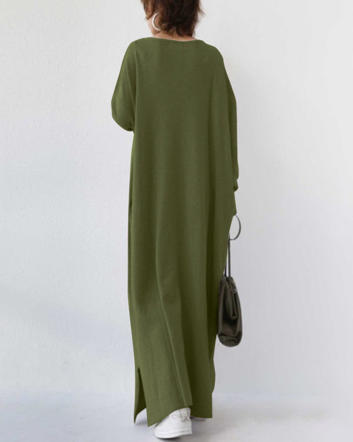 Serenya™ - Fashionable Dress with Long Sleeves and V-Neck