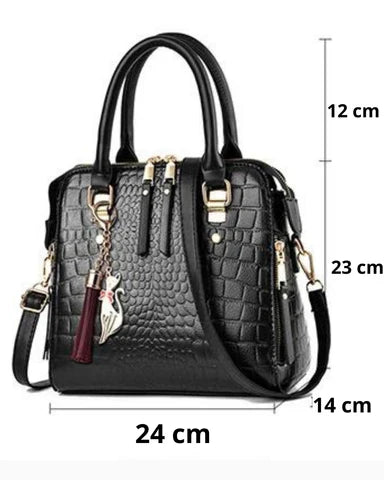 Agata™ | Crocodile-Embossed Leather Handbag