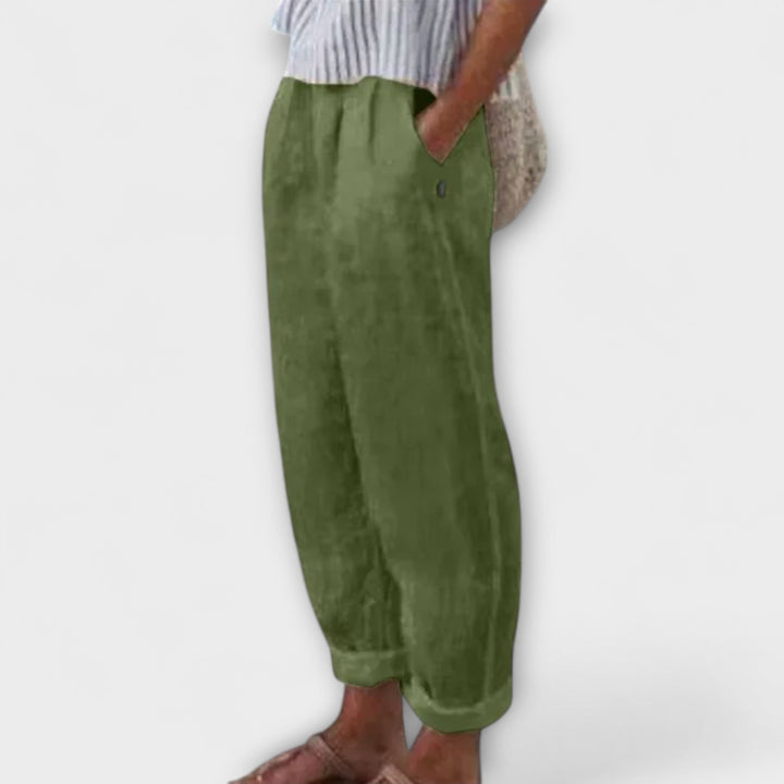 Clara - Pants with Soft Waistband and Side Pockets