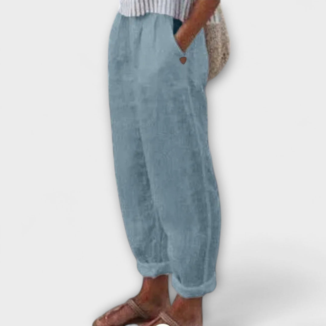 Clara - Pants with Soft Waistband and Side Pockets