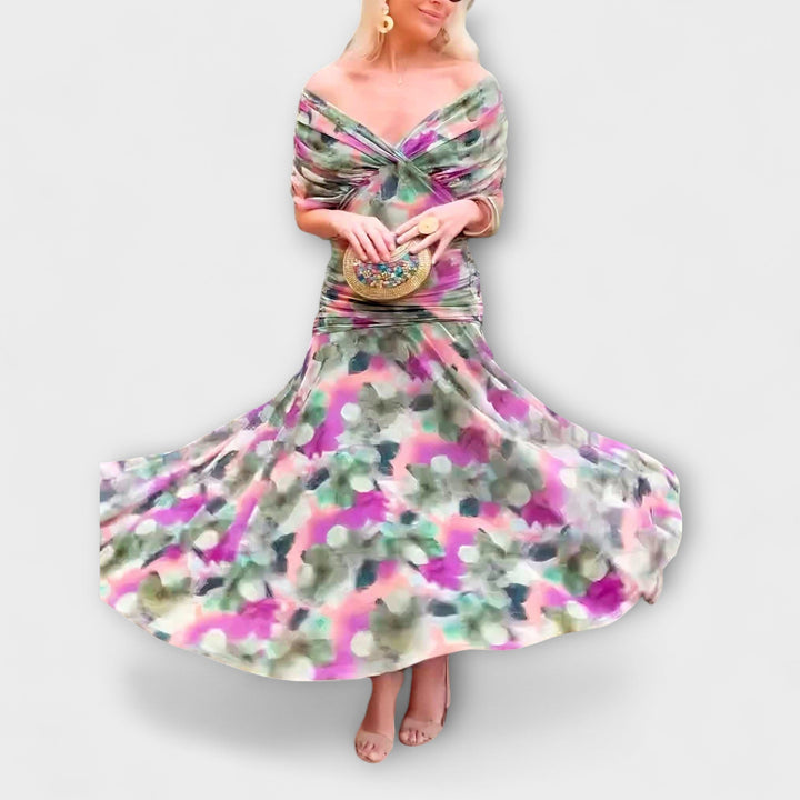 Aurora - Chic V-Neck Maxi Dress