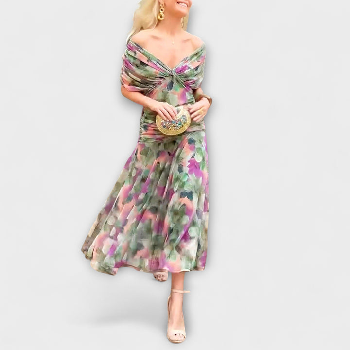 Aurora - Chic V-Neck Maxi Dress