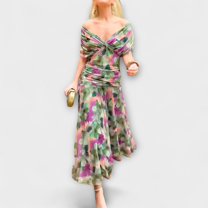 Aurora - Chic V-Neck Maxi Dress