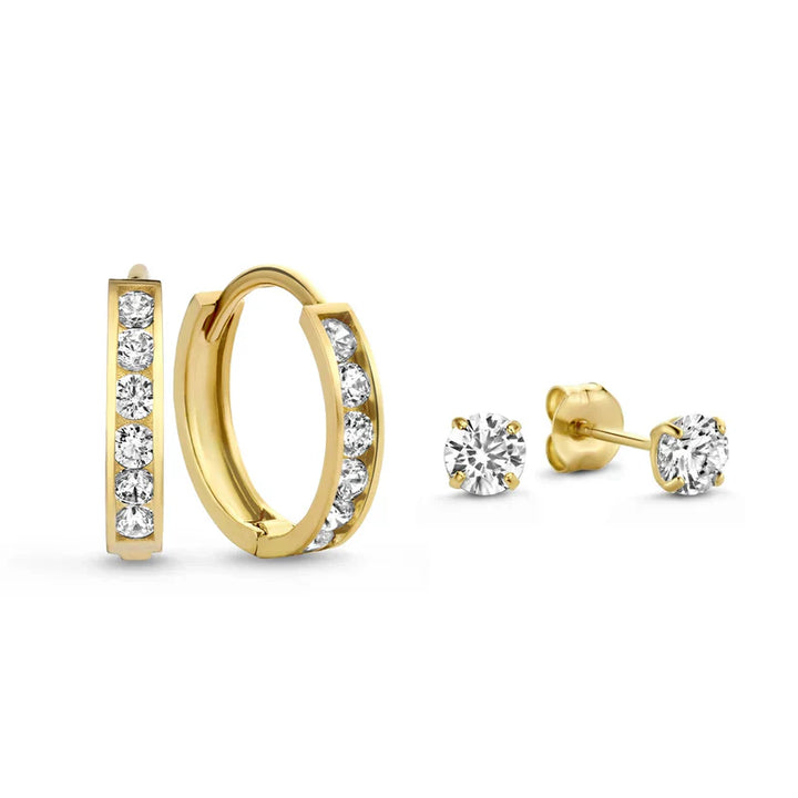 Dara Brillane Earrings Set | 14k Gold