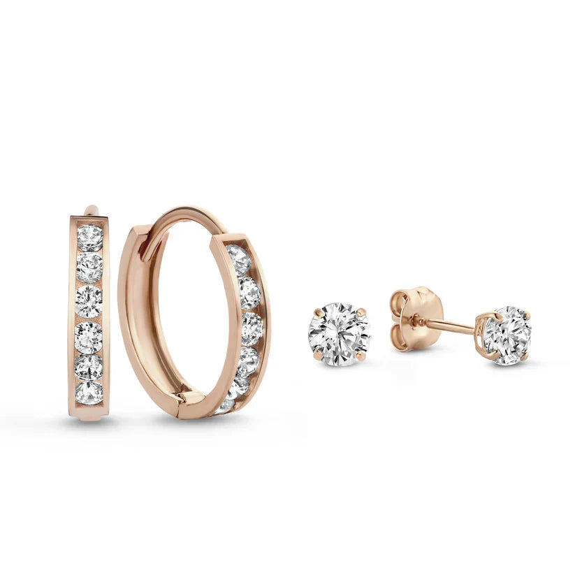 Dara Brillane Earrings Set | 14k Gold