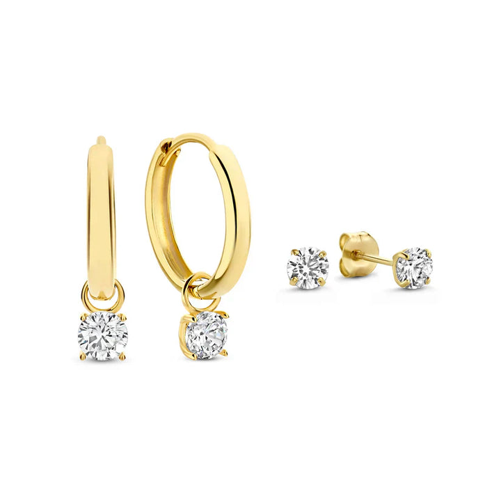 Diamond pendant earrings | 18k Gold