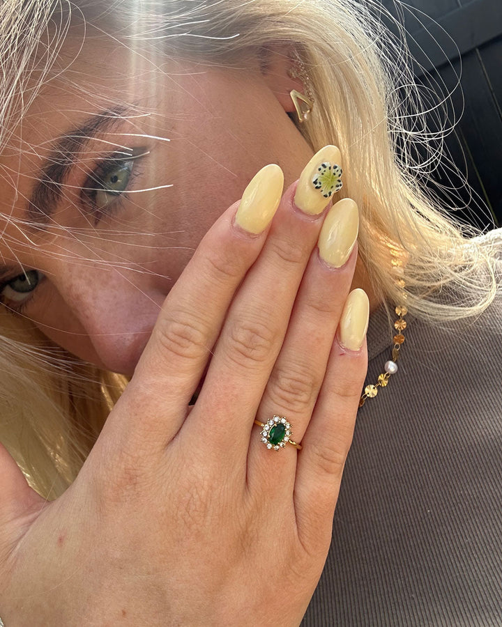 Green Zirconia Ring | 18K Gold