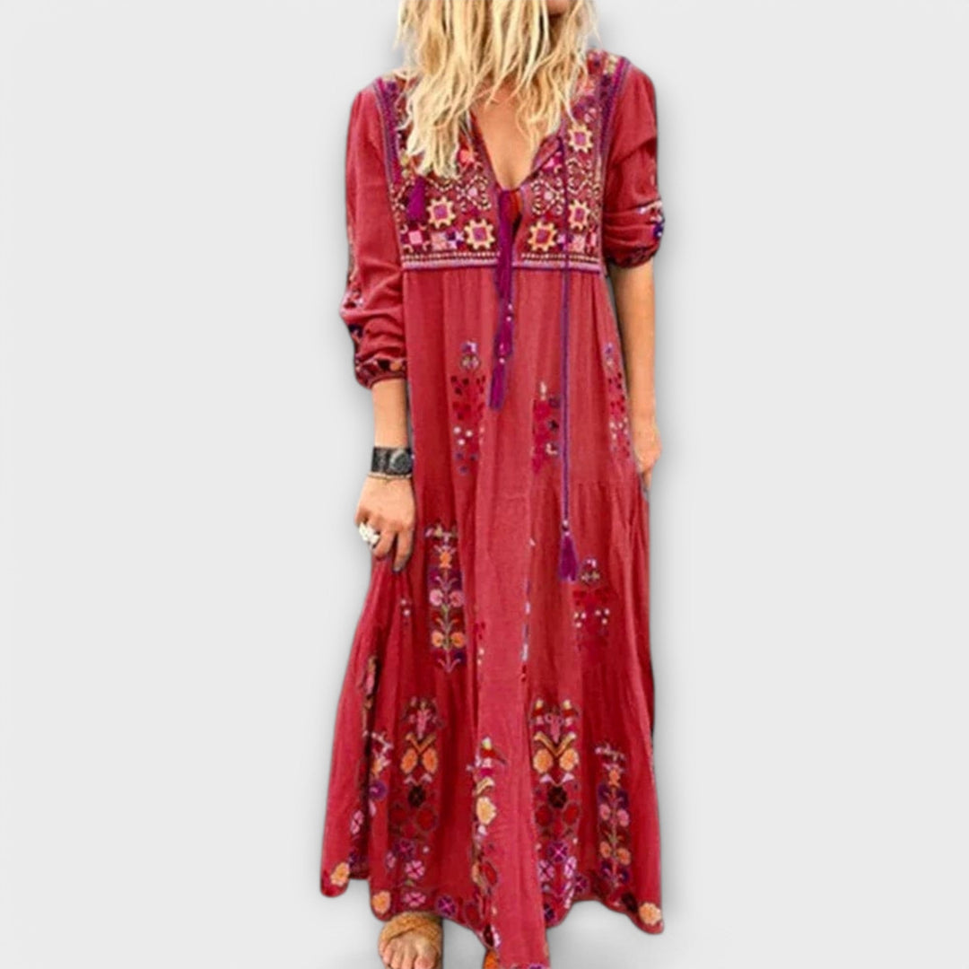 Vivi - Casual Boho Linen Maxi Dress