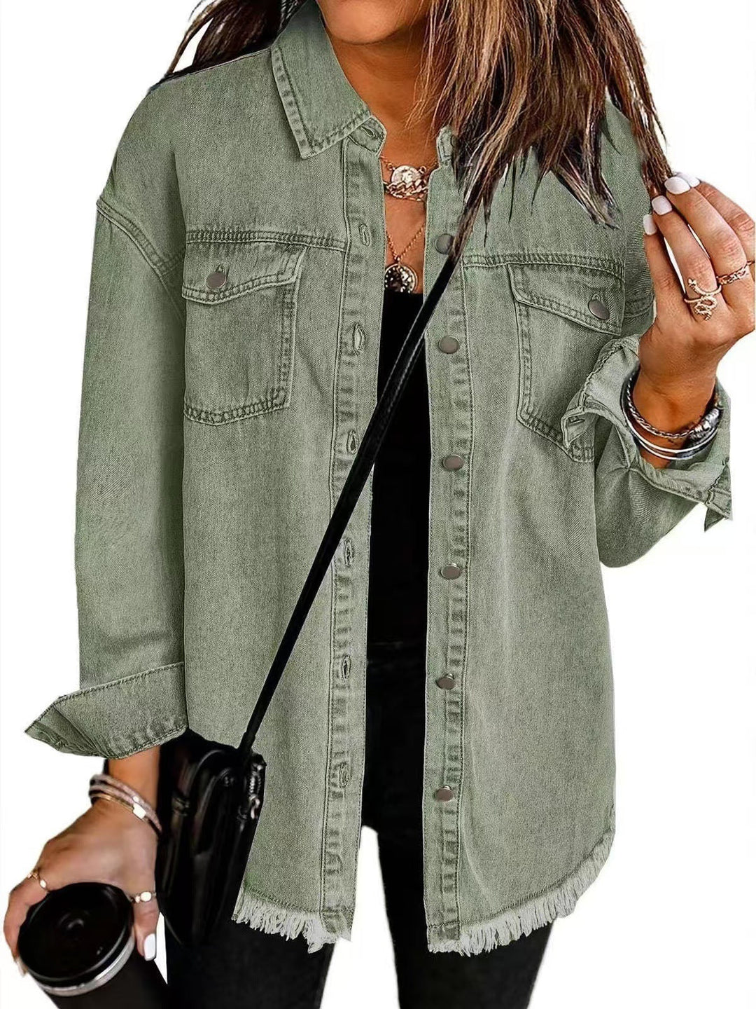 Jolien I Long-Sleeve Denim Jacket with Pockets