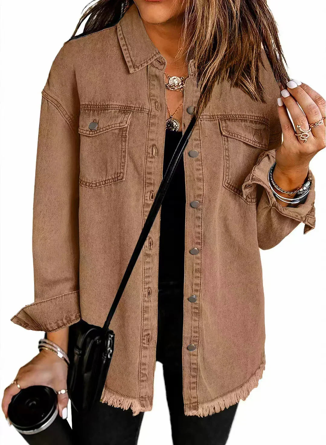 Jolien I Long-Sleeve Denim Jacket with Pockets
