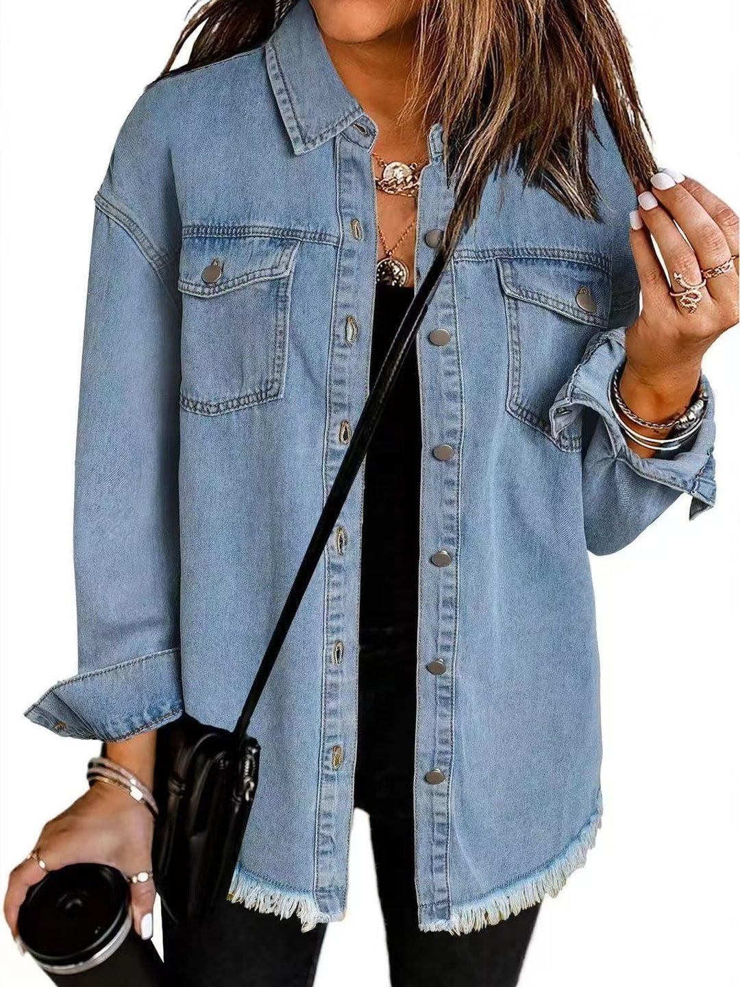 Jolien I Long-Sleeve Denim Jacket with Pockets