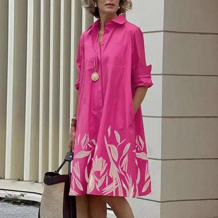Clara | Retro Midi Dress with Collar and Elegant A-Line