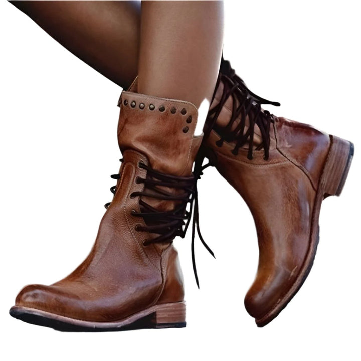 Anne™ | Vintage Lace-Up Leather Boots
