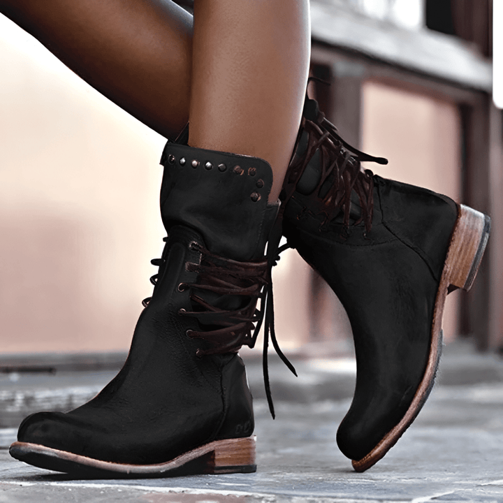 Anne™ | Vintage Lace-Up Leather Boots