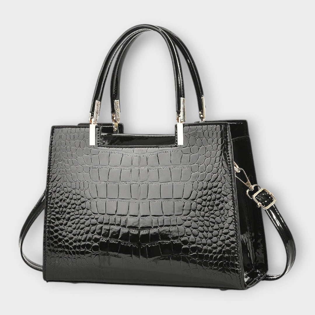 Léora. - Glossy Crocodile Pattern Handbag