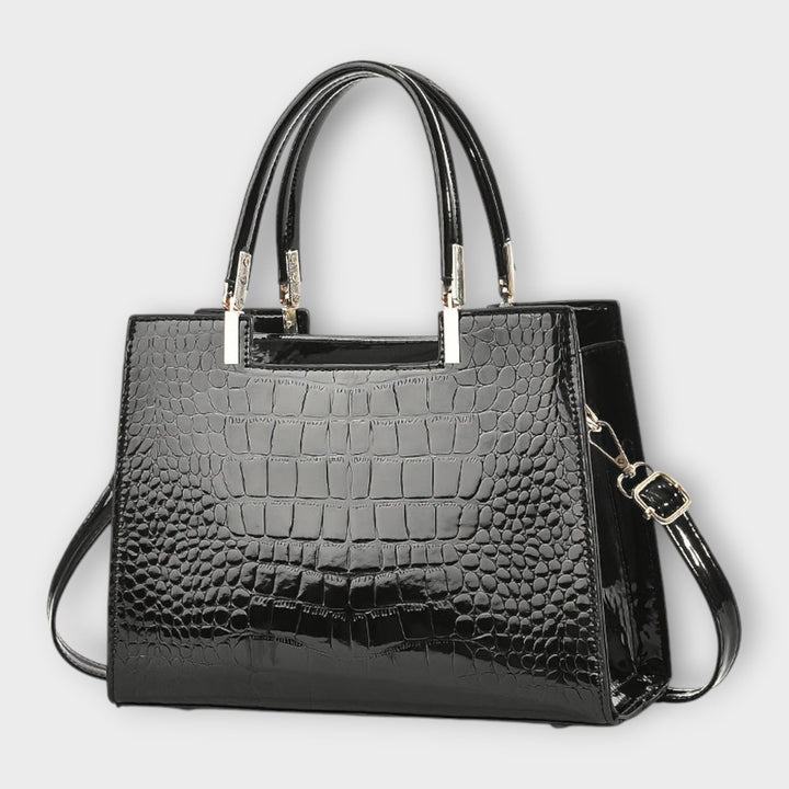 Léora. - Glossy Crocodile Pattern Handbag