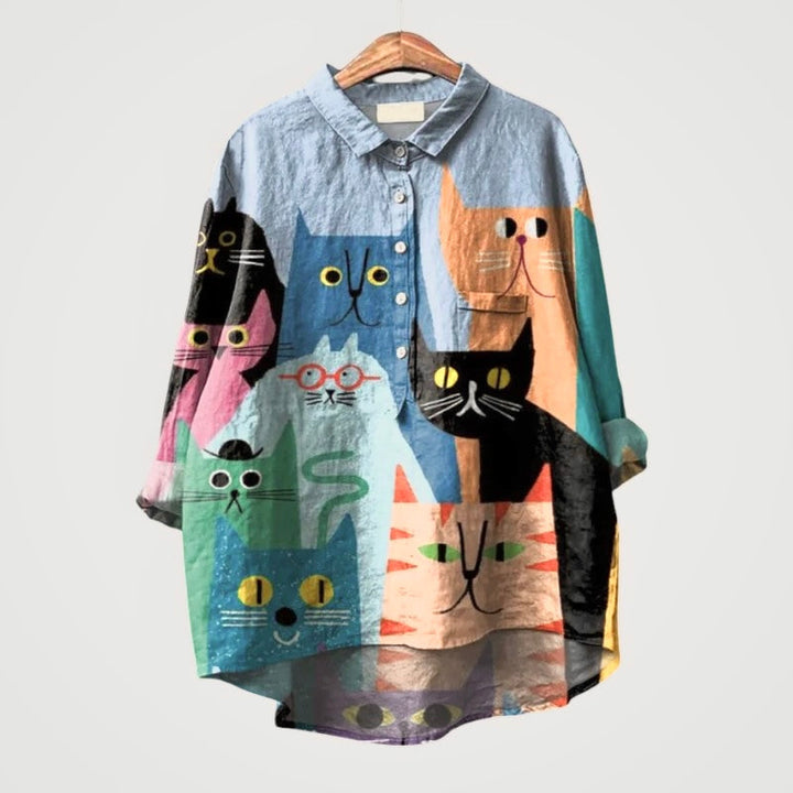 PALMIRA | Oversized Shirt with Dog Design and Everyday Comfort for a Carefree Look