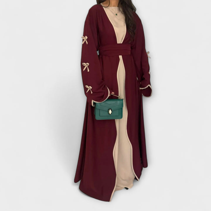 Jasmin - Stylish Cardigan and Dress Duo with Bow Decoration
