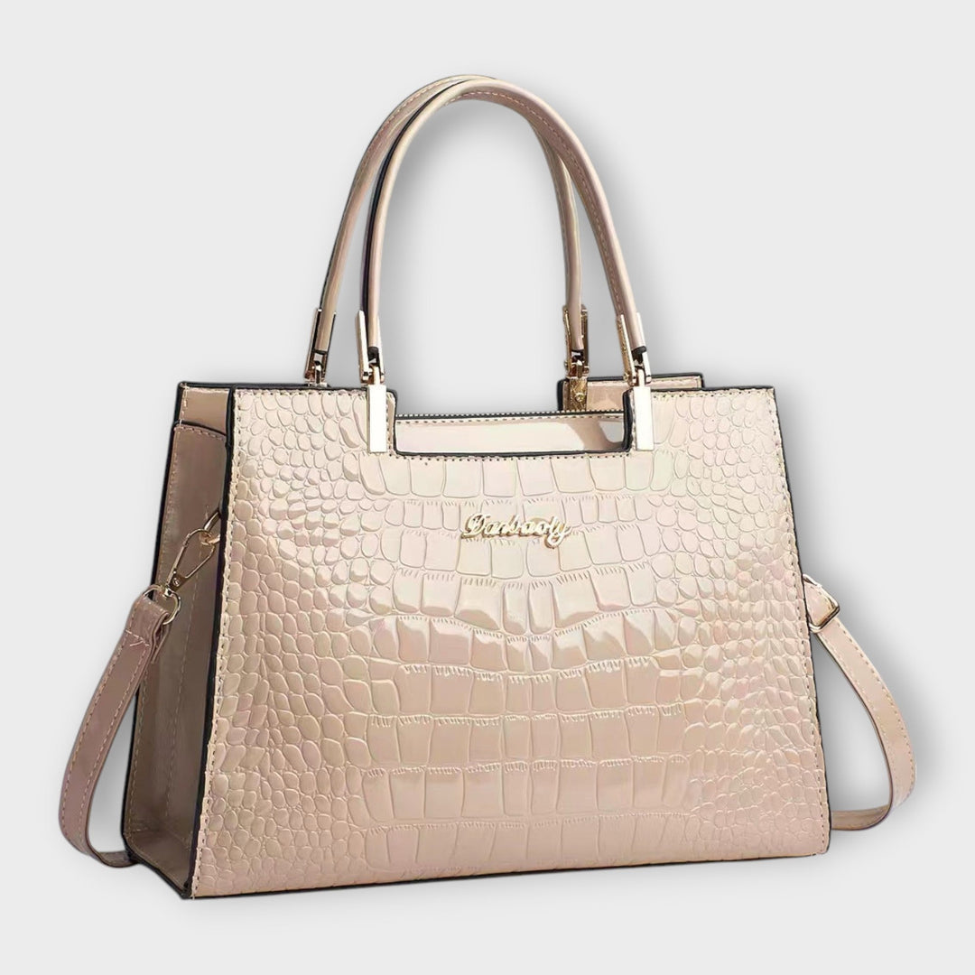 Léora. - Glossy Crocodile Pattern Handbag