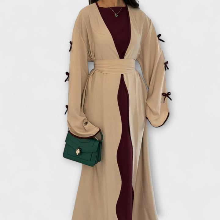 Jasmin - Stylish Cardigan and Dress Duo with Bow Decoration