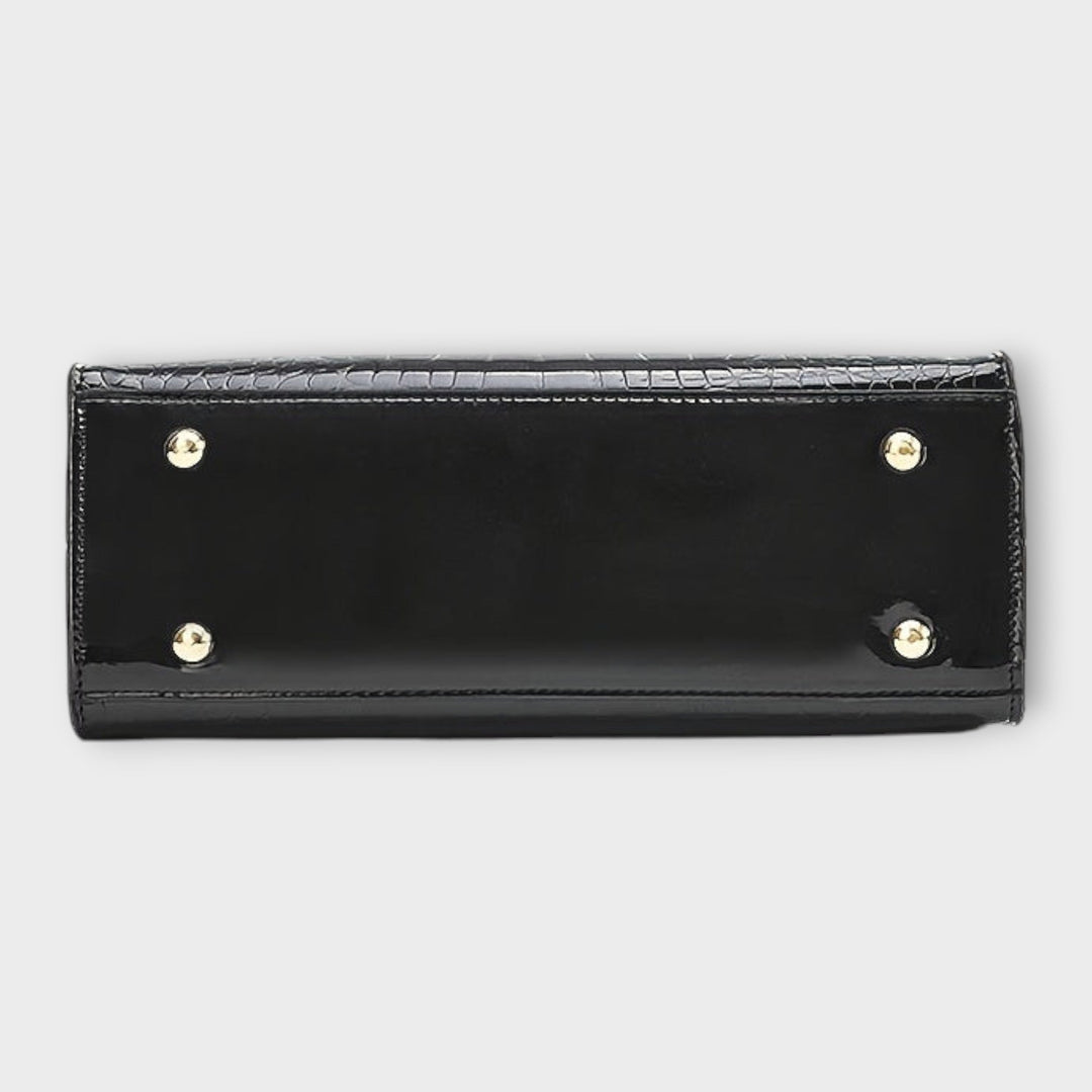 Léora. - Glossy Crocodile Pattern Handbag