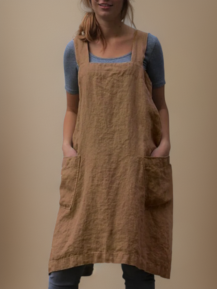 Andi | Simple apron with crisscross back straps