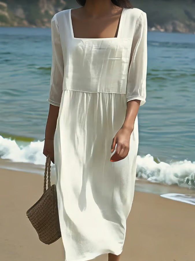 Vira™ | Lined Dress with Square Neckline