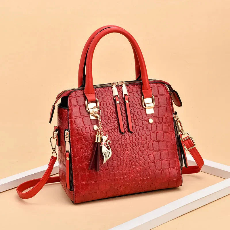 Agata™ | Crocodile-Embossed Leather Handbag