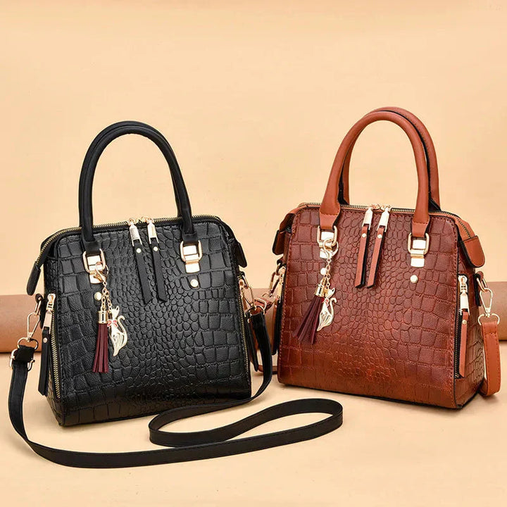 Agata™ | Crocodile-Embossed Leather Handbag