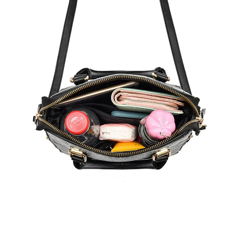 Agata™ | Crocodile-Embossed Leather Handbag